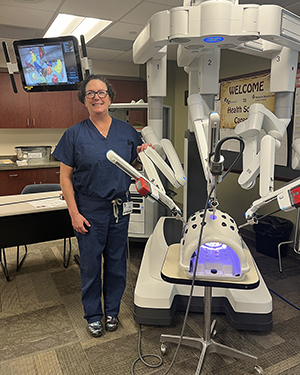 Dr. Curran with the da Vinci Surgical Robot