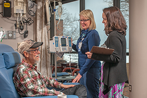 Clinical staff meets with a patient in Charlevoix