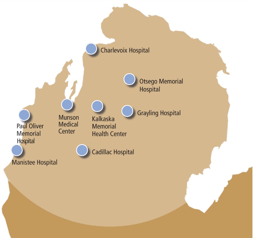 Munson Healthcare service area map